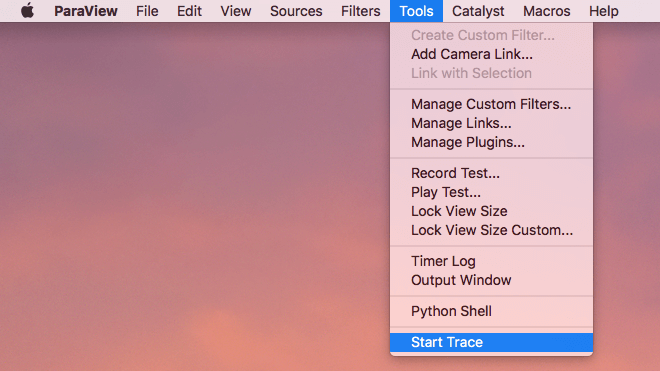 選擇「Start Trace」