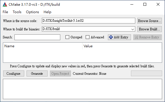 CMake 視窗介面