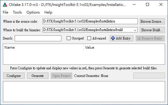 CMake 視窗介面