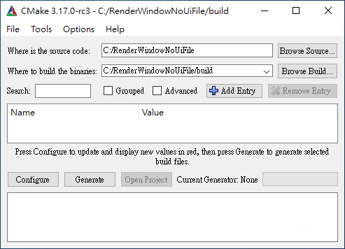 CMake 視窗介面