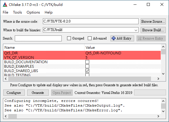 找不到 Qt5 函式庫