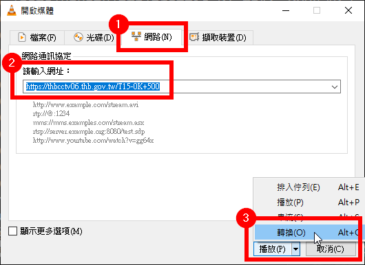 輸入 MJPEG 網址進行轉換