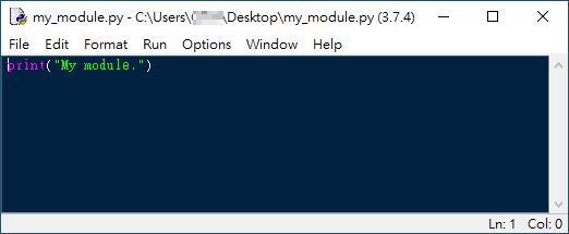 IDLE 程式碼編輯視窗