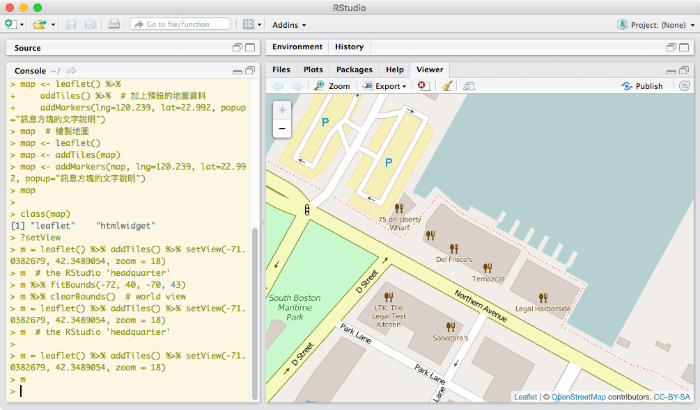 setView 設定地圖顯示區域
