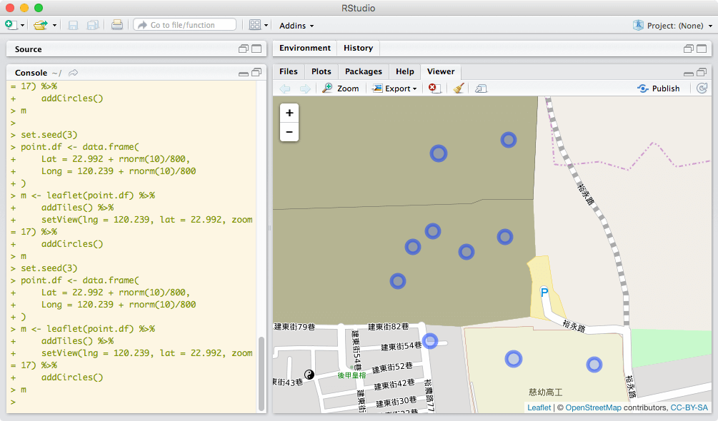 以圓圈標示資料