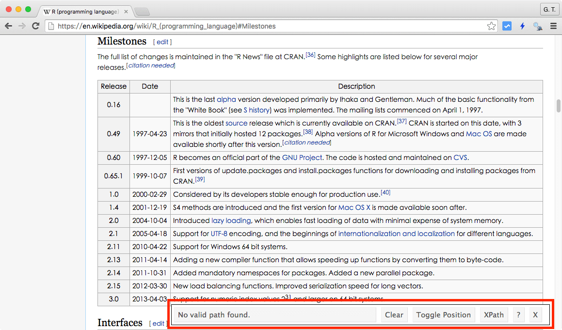 SelectorGadget 工具列