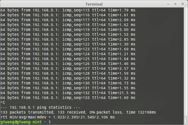 無線網路 ping 測試