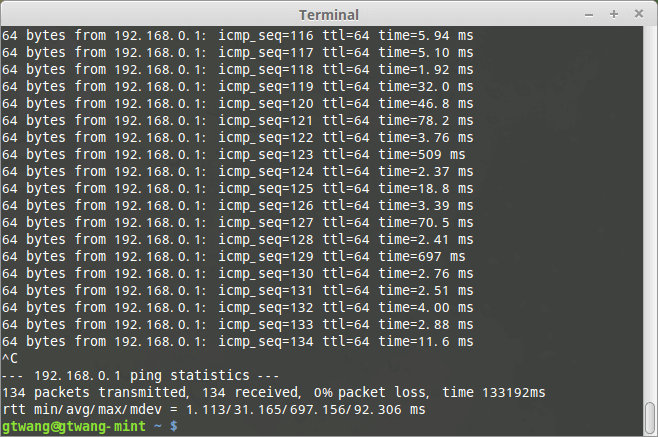 無線網路 ping 測試