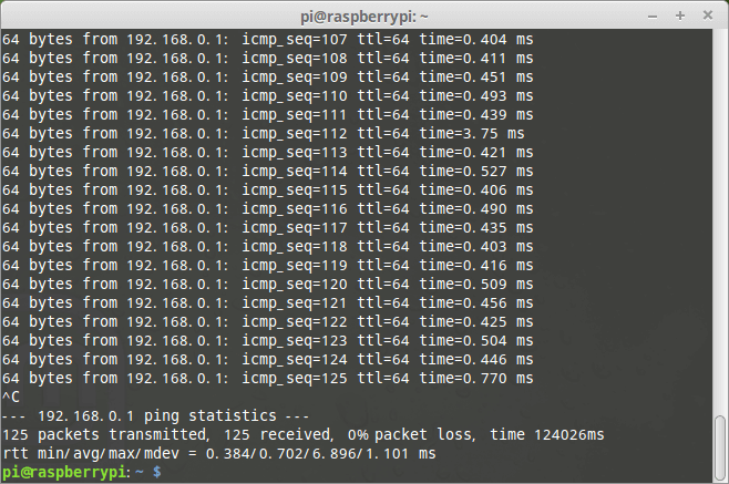 有線網路 ping 測試