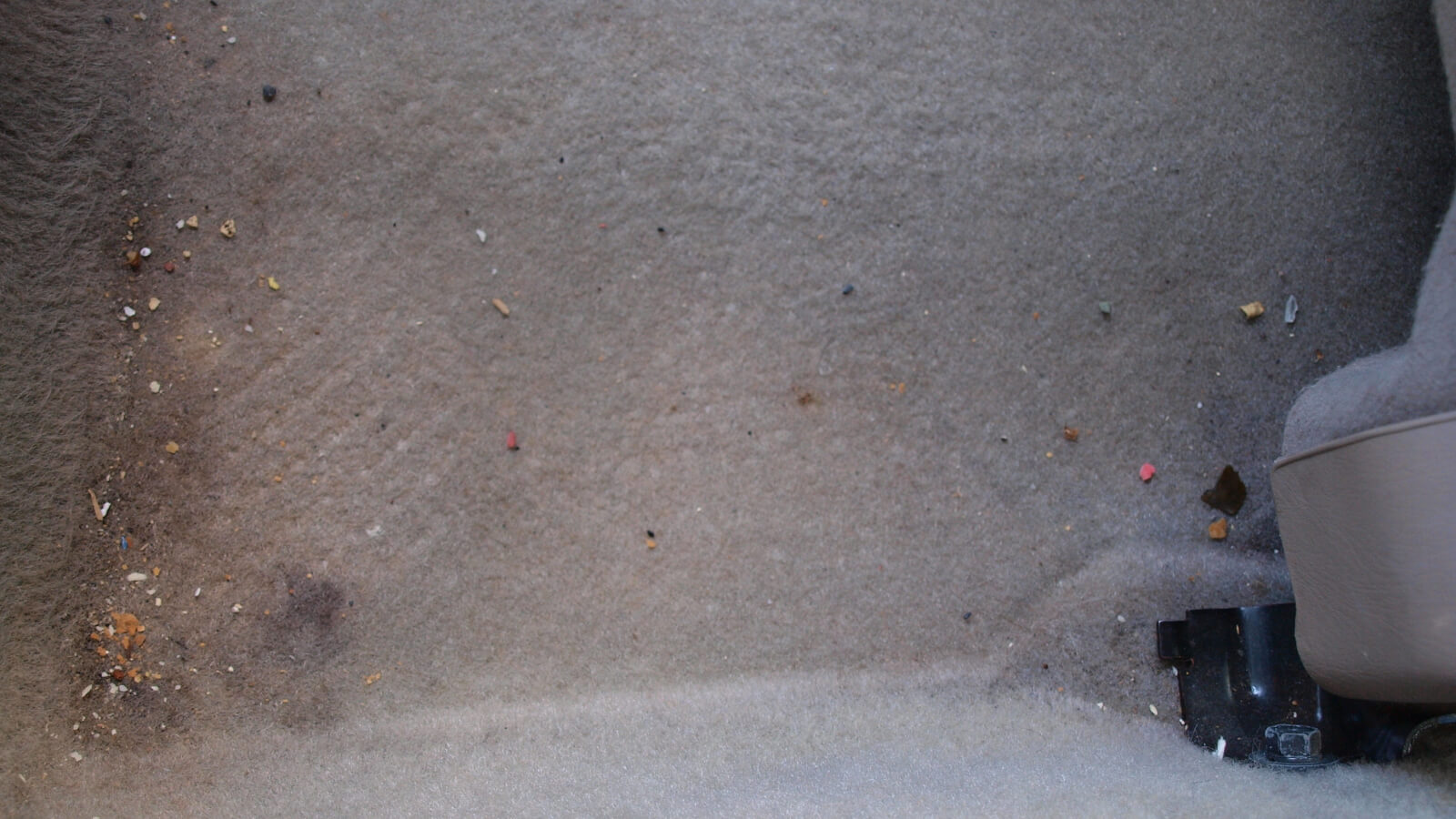 汽車內尚未清理的狀況