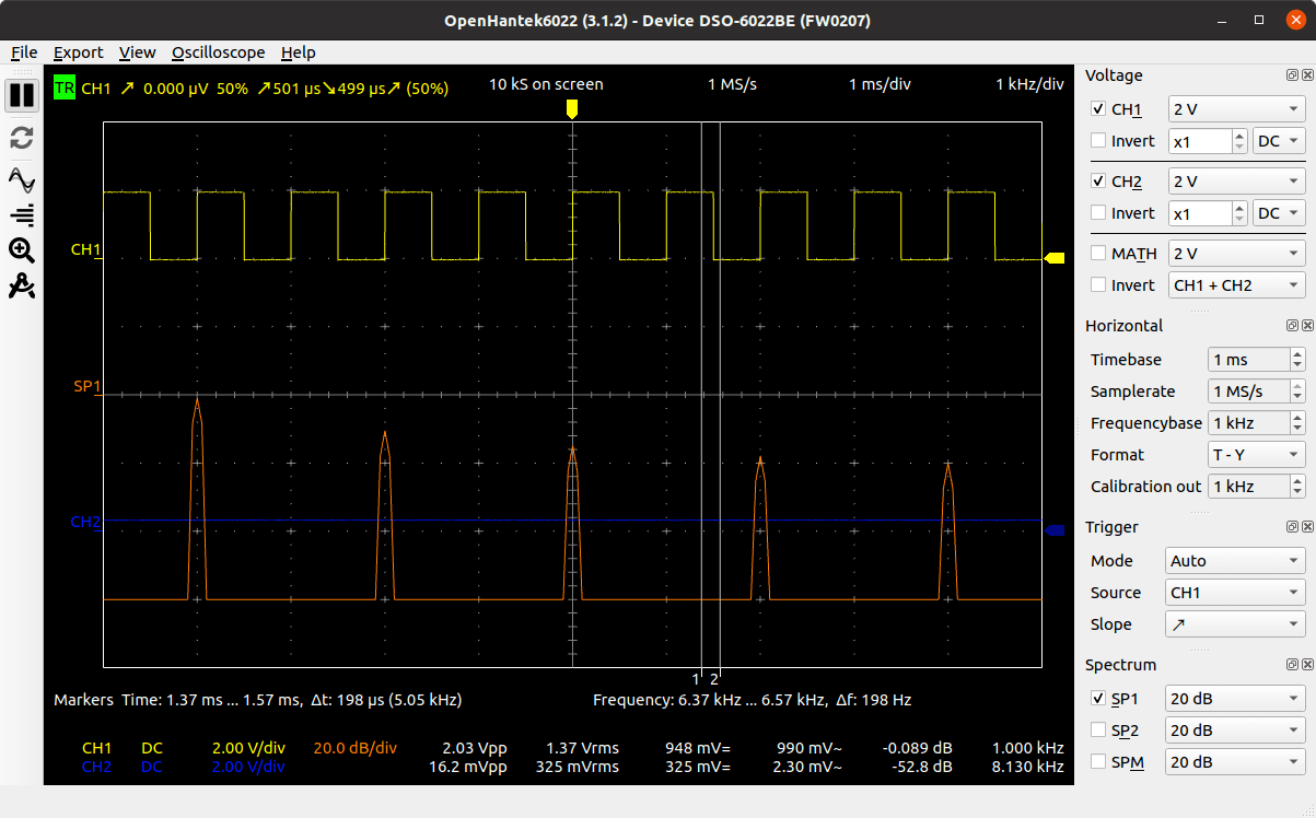 OpenHantek6022 視窗畫面