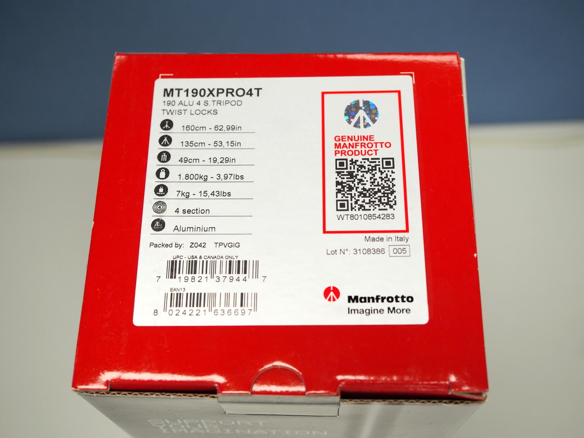 Manfrotto 190T 腳架外盒