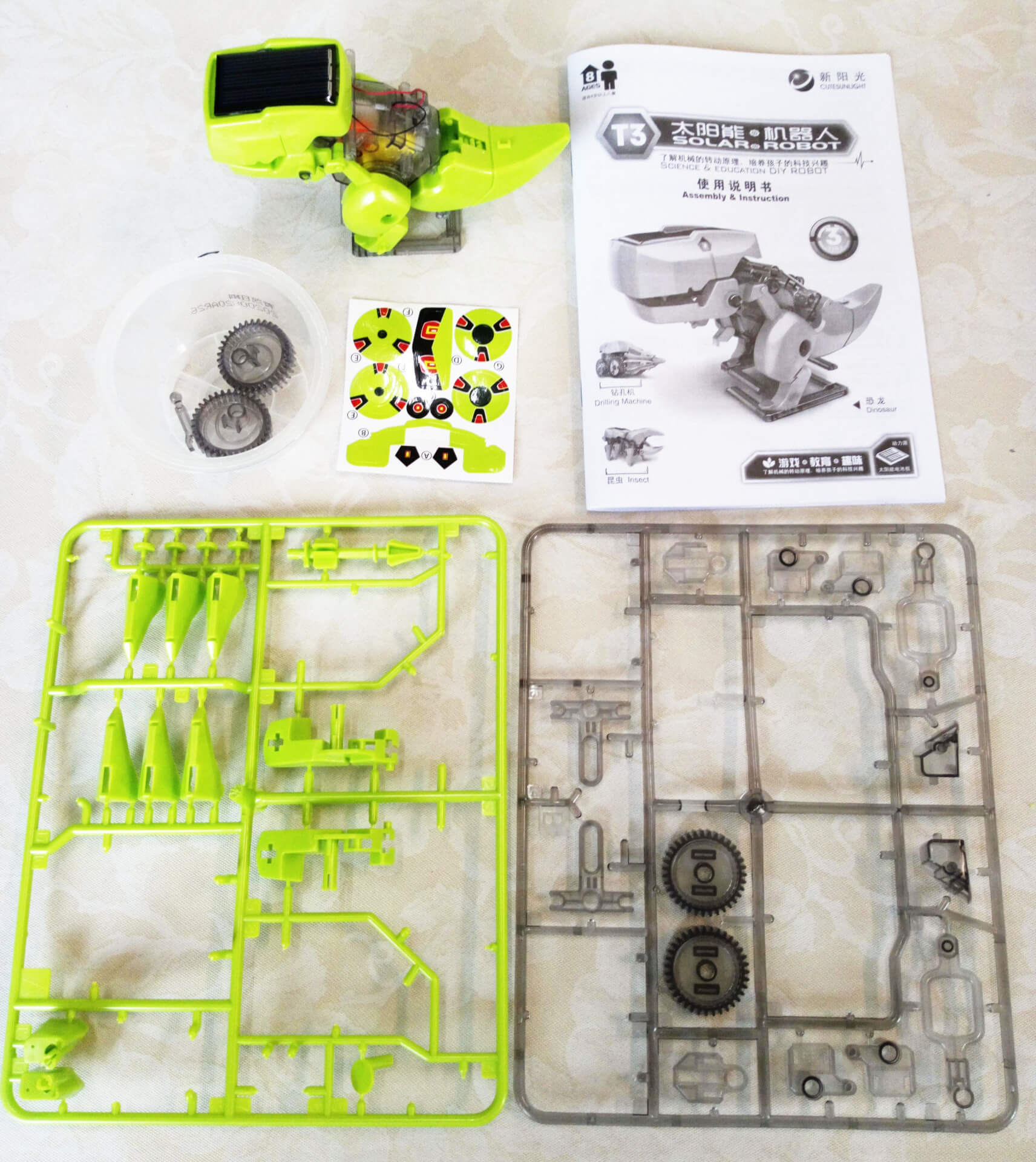 所有內容物(完成恐龍組裝)