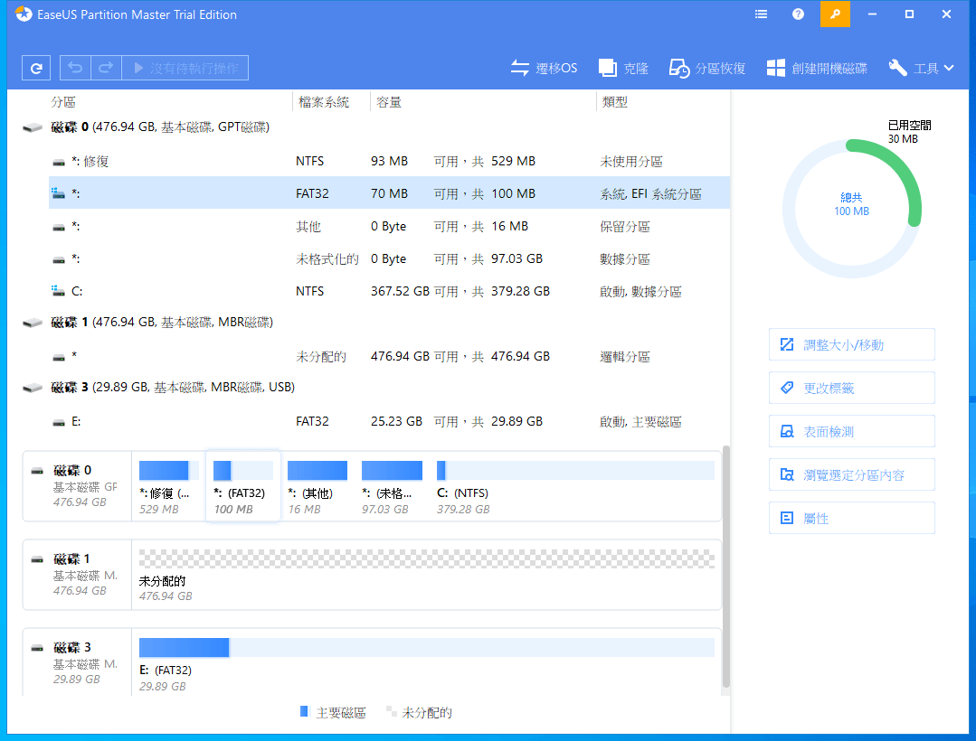 EaseUS Partition Master 磁碟分割區管理軟體