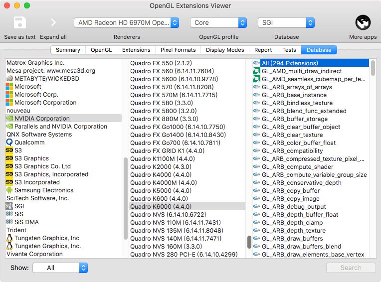 OpenGL Extensions Viewer