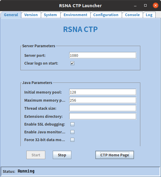 啟動 RSNA CTP 伺服器
