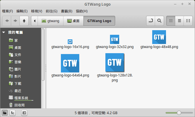各種大小的網站圖示