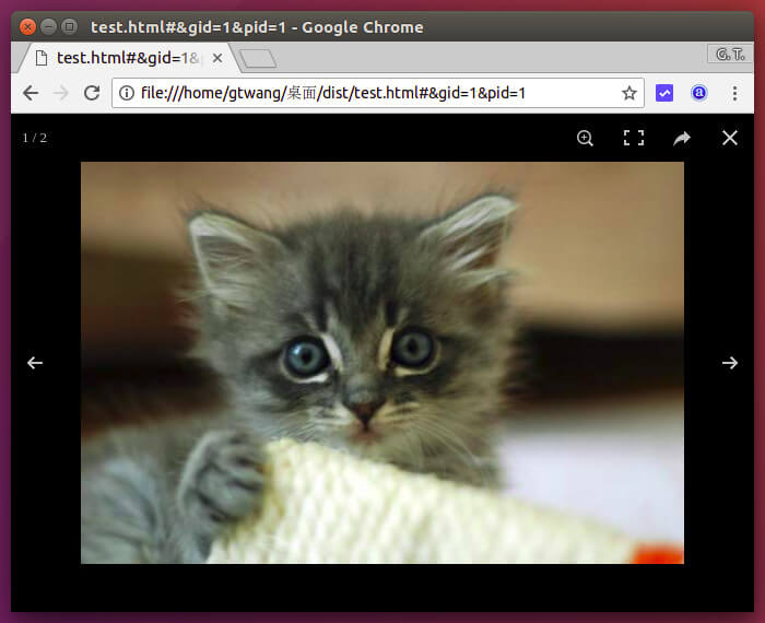 PhotoSwipe 執行結果