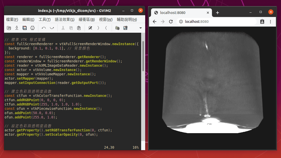 開發 VTK.js 程式