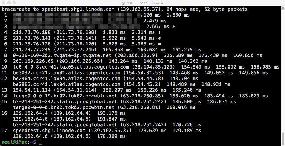 Linode VPS 日本第二機房路由追蹤（學術網路）