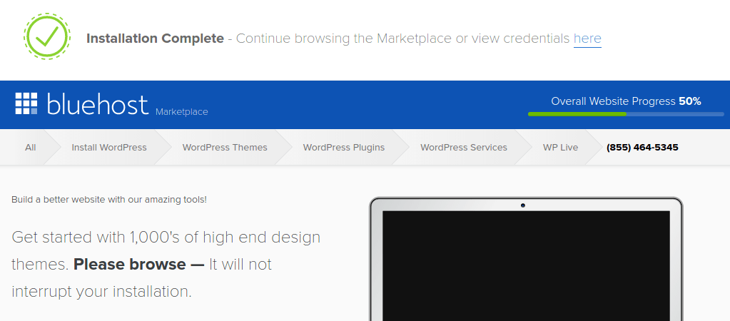 WordPress 安裝完成