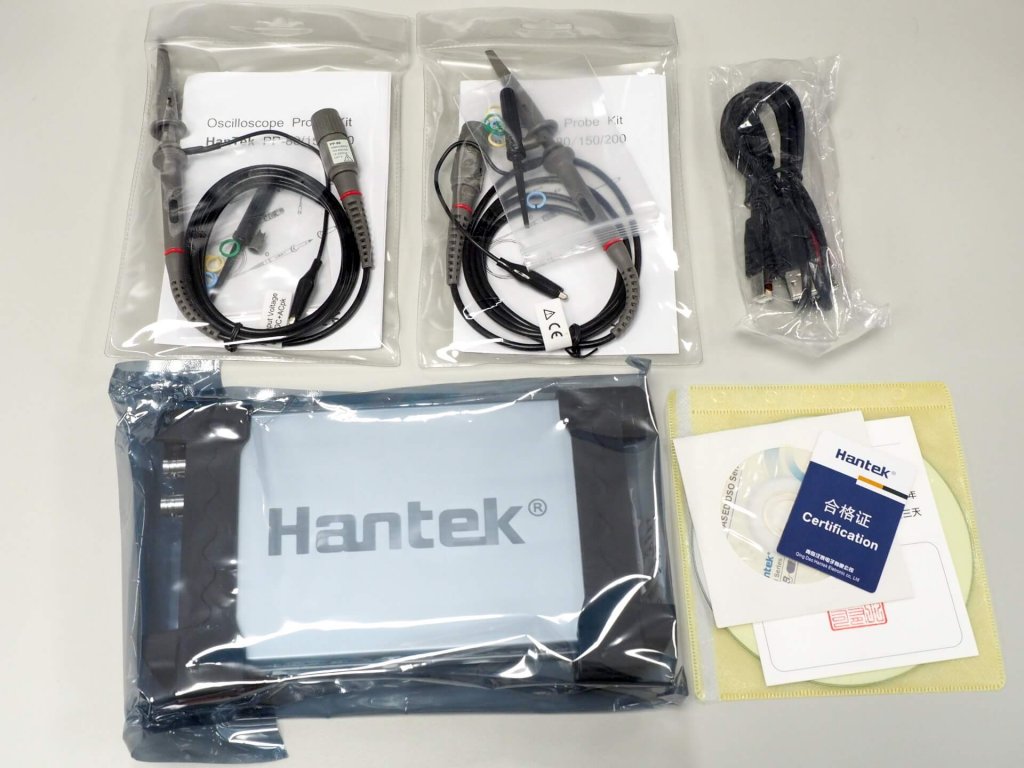Hantek 6022BE 雙通道 20MHz USB 介面示波器與配件